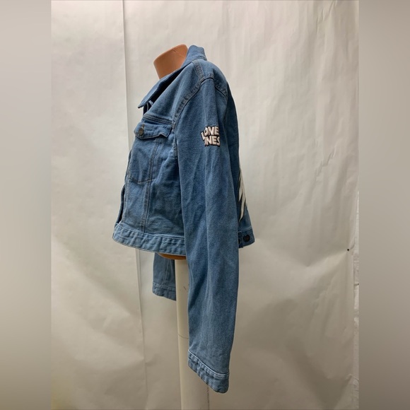 Looney Tunes Adult's Members Only Jean Jacket Sylvester tweety bird cropped 2X - Picture 6 of 16